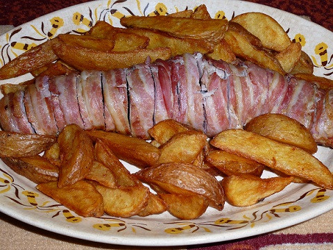Baconban sült szűzpecsenye ( Andi receptje)